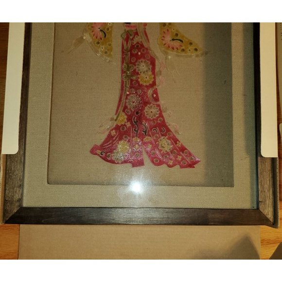 Pier1 Vintage Asian Chinese Prince & Princess Shadow Boxe Wall Decor Picture - Picture 4 of 7